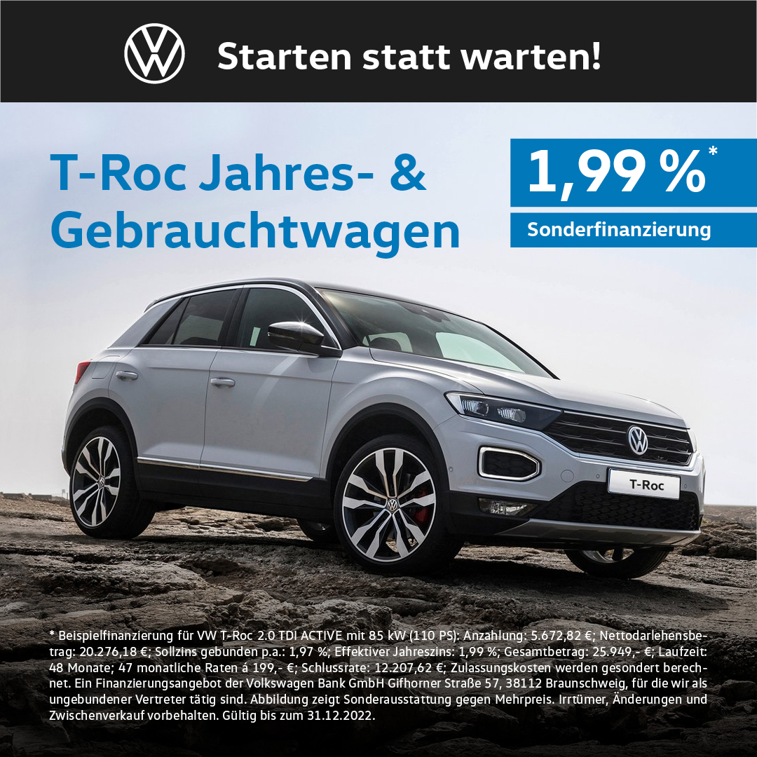 Beitrag Jetzt T-Roc mit 1,99% Sonderfinanzierung im Autohaus Salzmann An der Haune 2 36251 Bad Hersfeld - Jetzt zu günstigen...