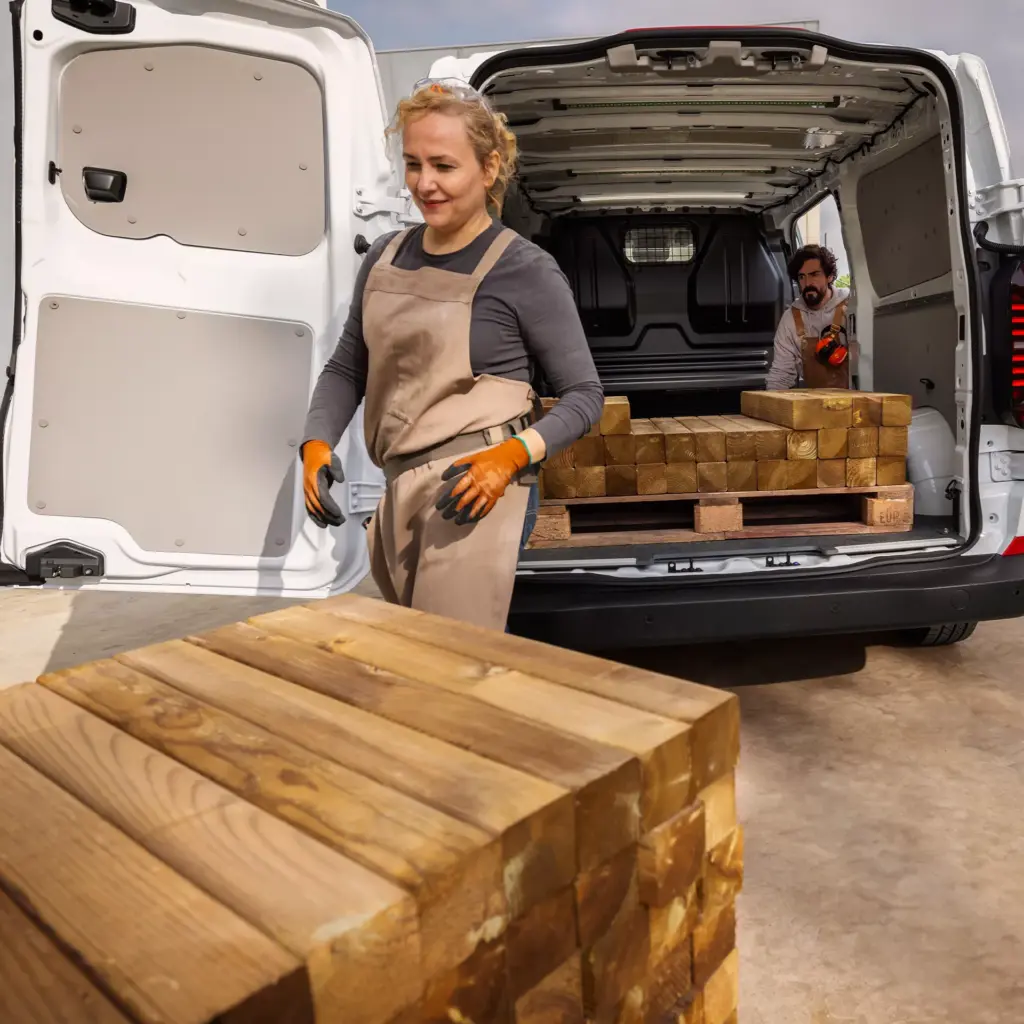 VW Transporter Laderaum Tuer hinten Holz